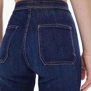 LIKE NEW Mother High Waisted Smokin' Double Welt Heel jeans SHORTENED! 34"x29"!